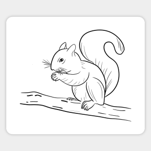 Stick figure Squirrel Magnet